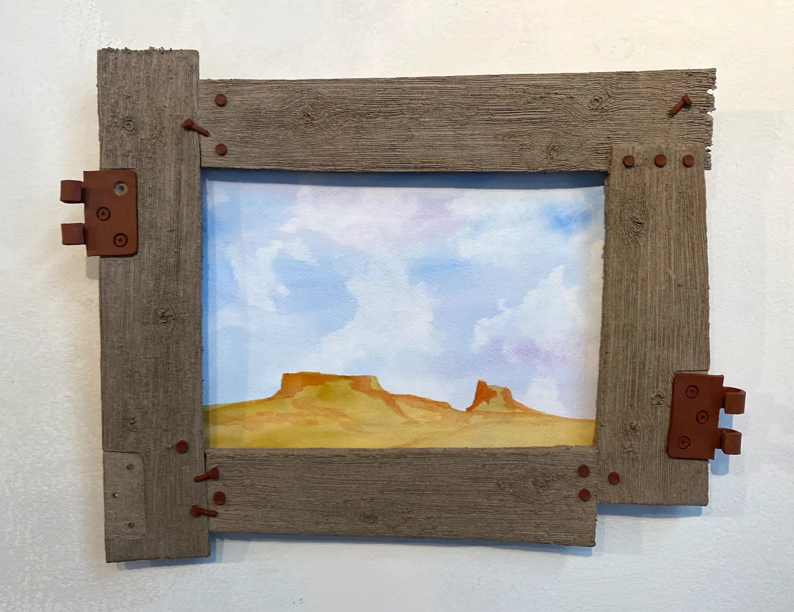 High Plains, Watercolor and stoneware clay by John Brickels