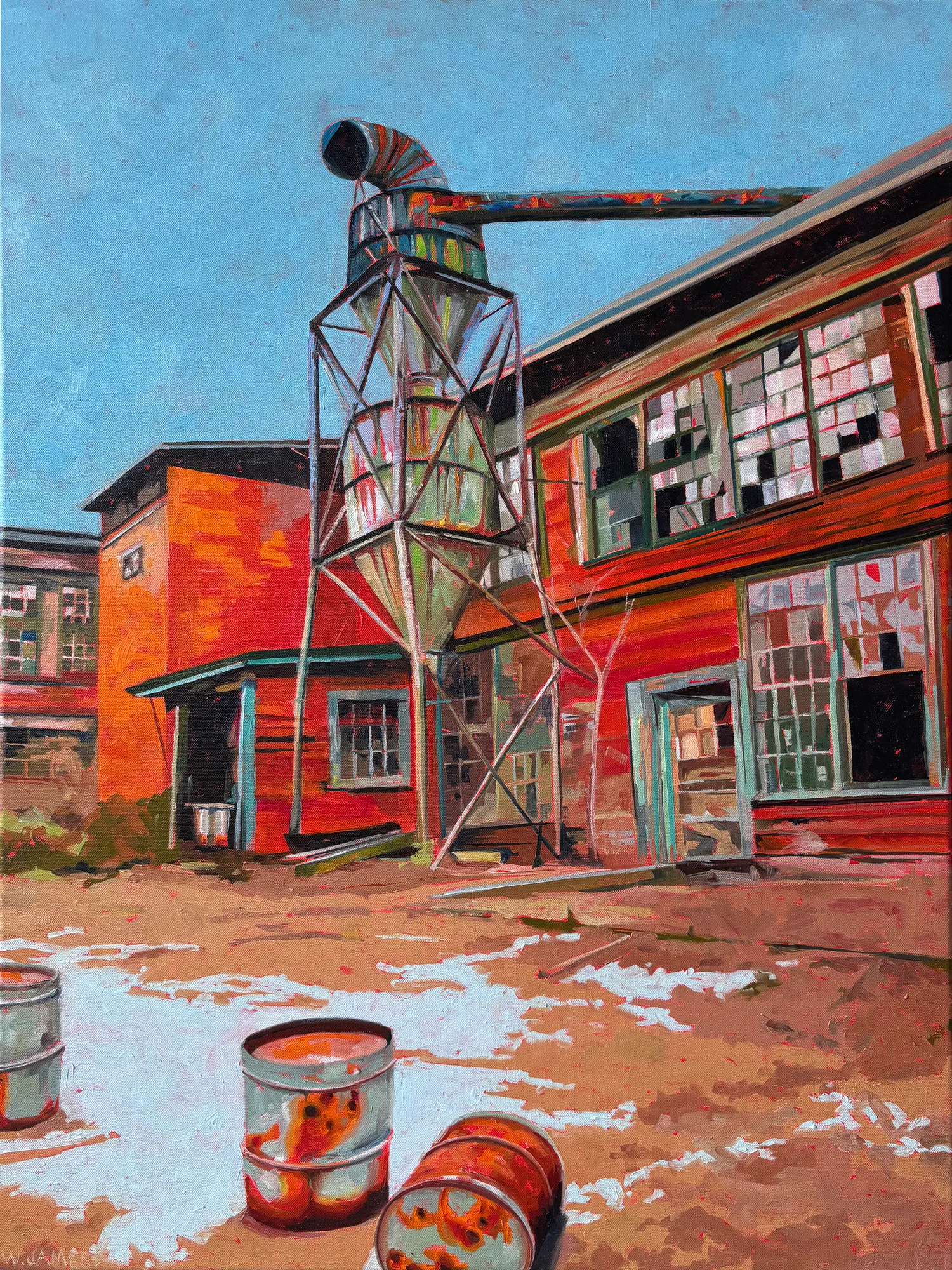 Gear Shaping Factory, Oil on canvas by Wendy Ellen James