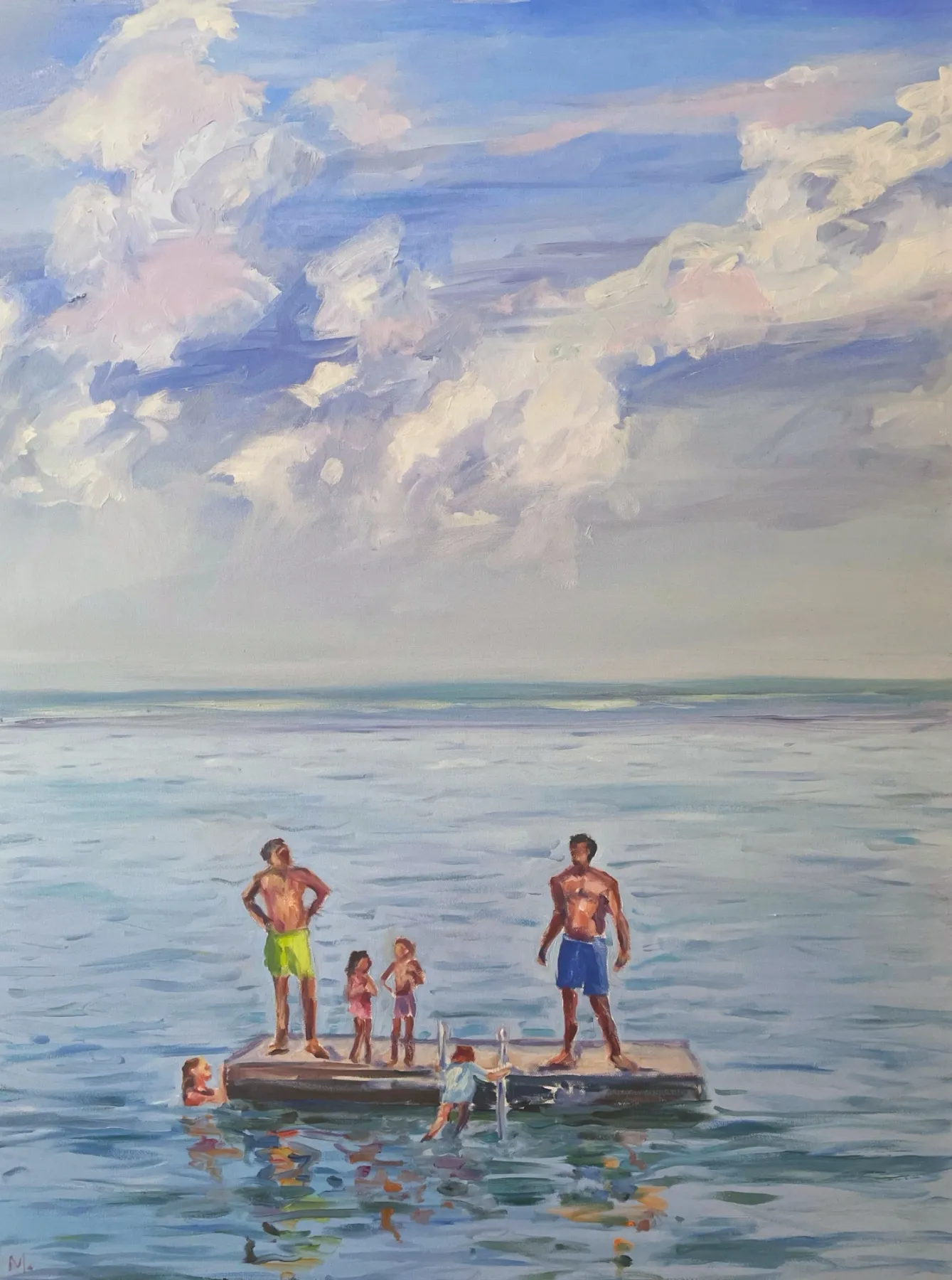 Raft, Oil on canvas by Madeleine Lord