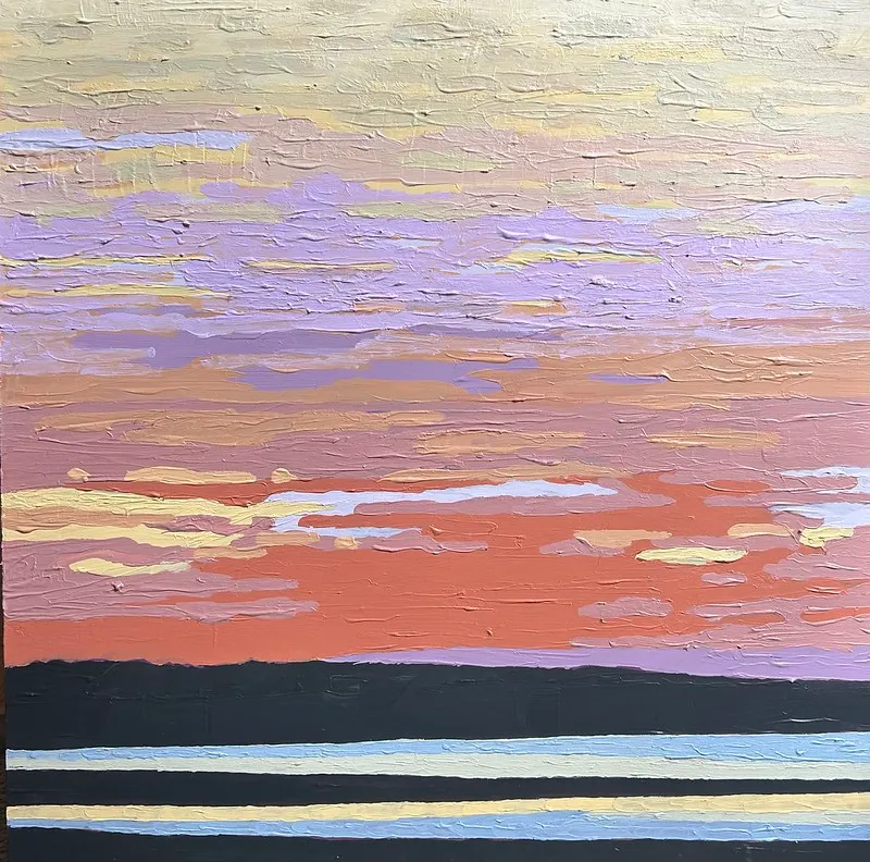 Cape Cod Sunset, Acrylic on board by Ricardo Maldonado