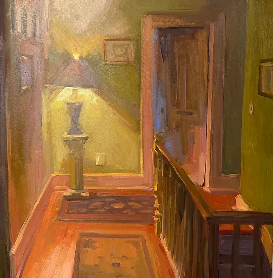 Lamp, Oil on canvas by Heidi Mann