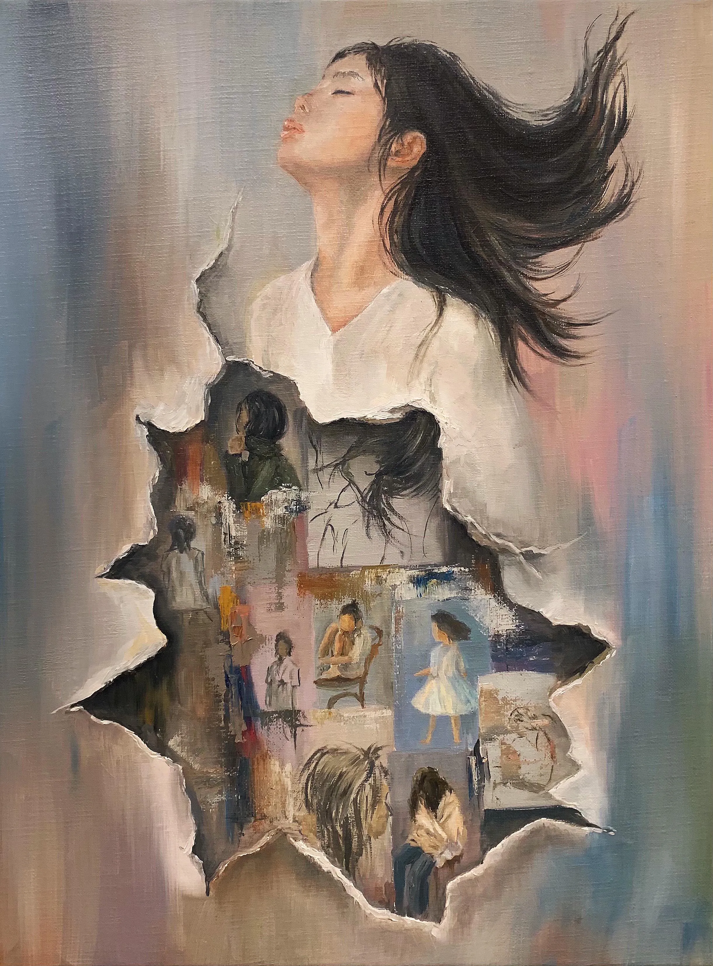 Unfold, Oil on canvas by Yuhan (Monica) Meng