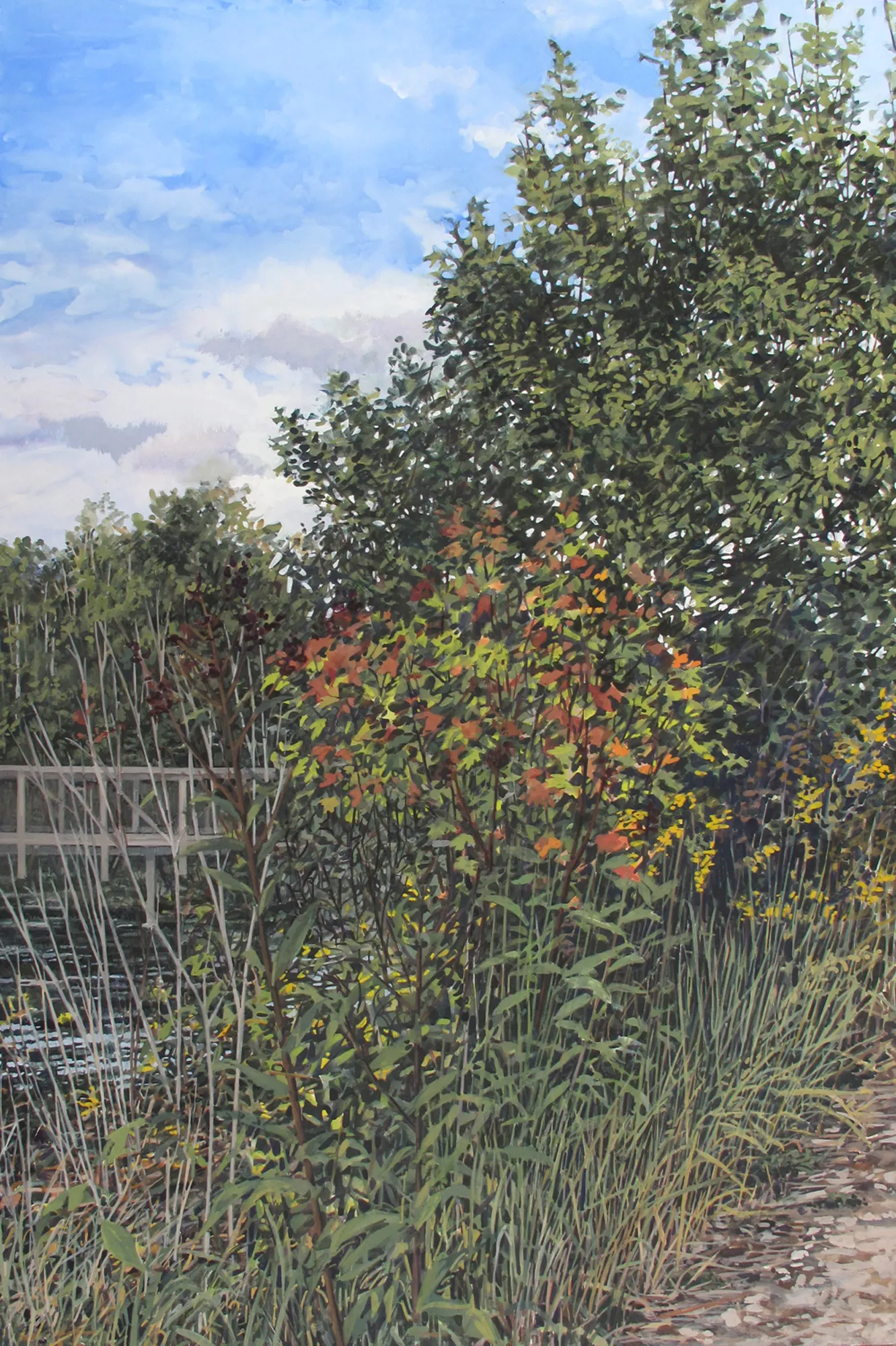 Alewife Reservation #4, Gouache on panel by Vicki Kocher Paret