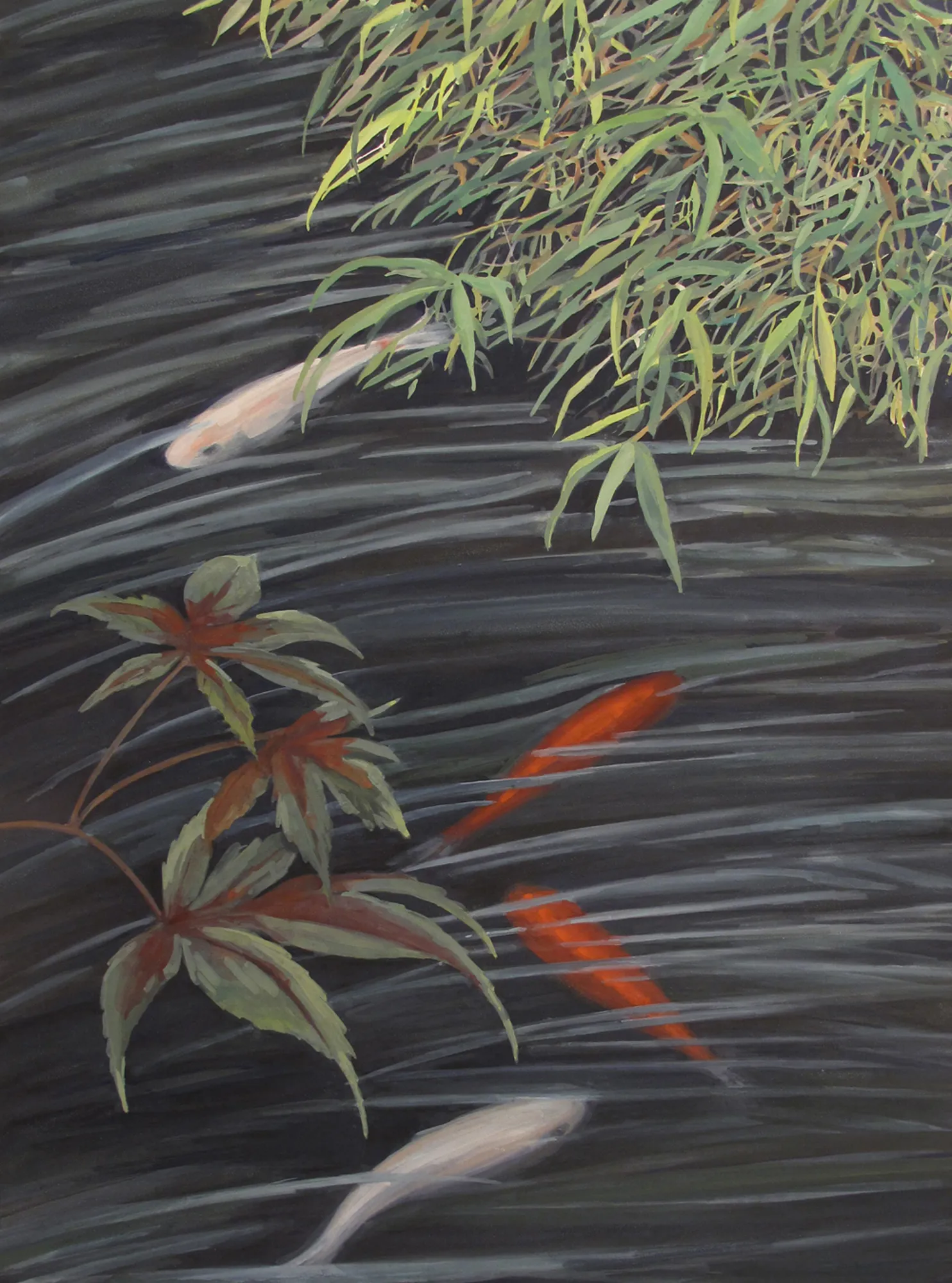 Fish Pond #3, Gouache on panel by Vicki Kocher Paret